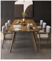 Table de travail rectangulaire simple et moderne en bois massif Table d'établi chaise de bureau combinaison pour salon longue conférence