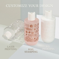 Échantillon gratuit 100-500 ml pour bouteille de shampoing en PET avec impression de logo personnalisée, bouchon à vis pour l'emballage du shampoing