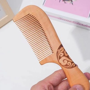 หวีไม้พีชขนาดใหญ่ หนาขึ้น ป้องกันไฟฟ้าสถิต ใช้ในบ้าน หวีนวดผม - Product Image 3