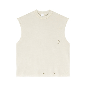 Débardeur en coton découpé unisexe 2025 Summer Streetwear - Product Image 1