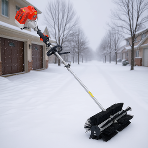 Balayeuse à neige à essence 52 cm³ 2 temps 24x9 pouces avec brosse EPA pour le déneigement des allées - Product Image 2