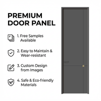 Muestra Gratuita Disponible, Panel de Puerta Interior de PVC de Alta Calidad, Marco de Puerta de Madera Moderno para Habitaciones, Uso en Hospitales y Hoteles, Insonorizado