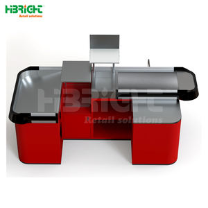 Comptoirs de caisse modernes et durables Highbright HBE-CC-38 de couleur rouge avec dimensions personnalisables pour une utilisation en supermarché, fabriqués en Chine - Product Image 2