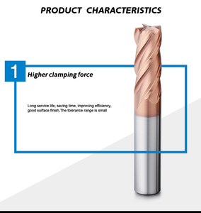 Fraise carrée CNC Dohre à 4 dents en carbure de tungstène, fraise à haute température pour alliages - Product Image 2