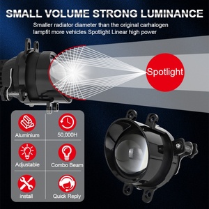 Three-inch Four-<b>corner</b> Beveled Lens Automotive Fog Lamp Applicable to Vehicles Four Color Choose - Product Image 5