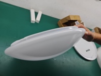 Plafonnier rond en PVC PC de 38 cm et 40 cm, personnalisable directement en usine, surface en nacre, tout blanc, incassable