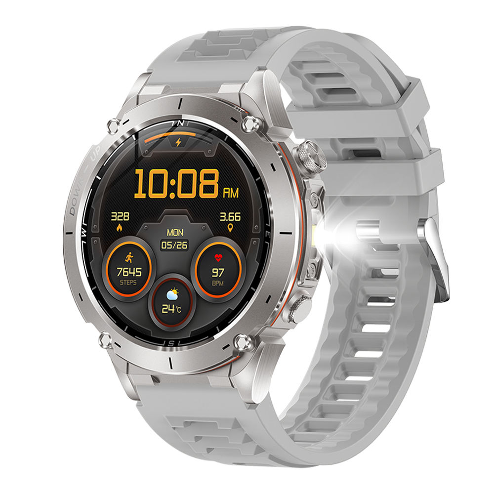 2026 Y101 Men Outdoor Sport GPS Smartwatch 1.43Inch Amoled 730mAh Heart Rate Blood Oxygen 30M Waterproof Flashlight Smart Watch