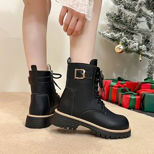 Grandes bottes rouges élégantes <span class=keywords><strong>Mary</strong></span> Jane Peep Toe pour l'hiver, semelle intermédiaire en TPE et semelle extérieure en PVC, tige en cuir synthétique, décoration - Product Image 5