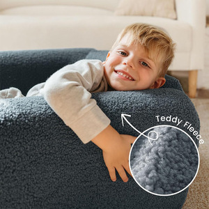 Giving Tree <b>Kids</b> <b>Sofa</b> Folding Plush Chair For Children And Pets Blue Color With Side Pocket And Soft Cushion - Product Image 4