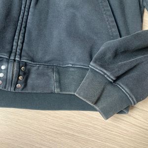 Felpa con Cappuccio OEM Personalizzata in Cotone Pesante con Zip, Stile Vintage con Lavaggio Acido e Pelliccia Sintetica, Modello Corto per Uomo - Product Image 2