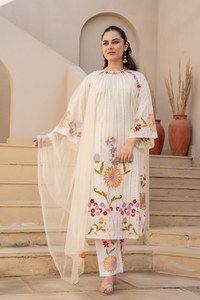 Shalwar Kameez Punjabi de Estilo Indio y Pakistaní con Forro de Algodón Puro y Bordado Completo para Mujer, Kurti para Bodas, Fiestas y Celebraciones - Product Image 2