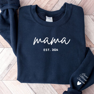 Felpa Mama personalizzata con ricamo frontale nomi personalizzati sulle maniche ODM flanella per la primavera - Product Image 4