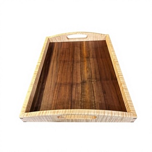 Bandeja de Servir Multifuncional Hecha a Mano, de Madera Pintada, Ecológica, Duradera, con Asas, Apta para Alimentos, Apta para Lavavajillas, para el Hogar - Product Image 6