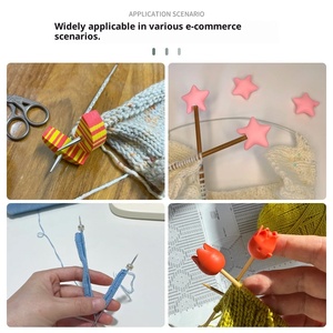 Protège-aiguilles en caoutchouc souple antidérapants pour accessoires de tricot - Product Image 4