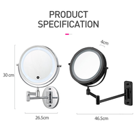 Miroir LED avec lumière, double face, mural, à interrupteur tactile, excellent prix, grossissement 3x, 5x, 7x