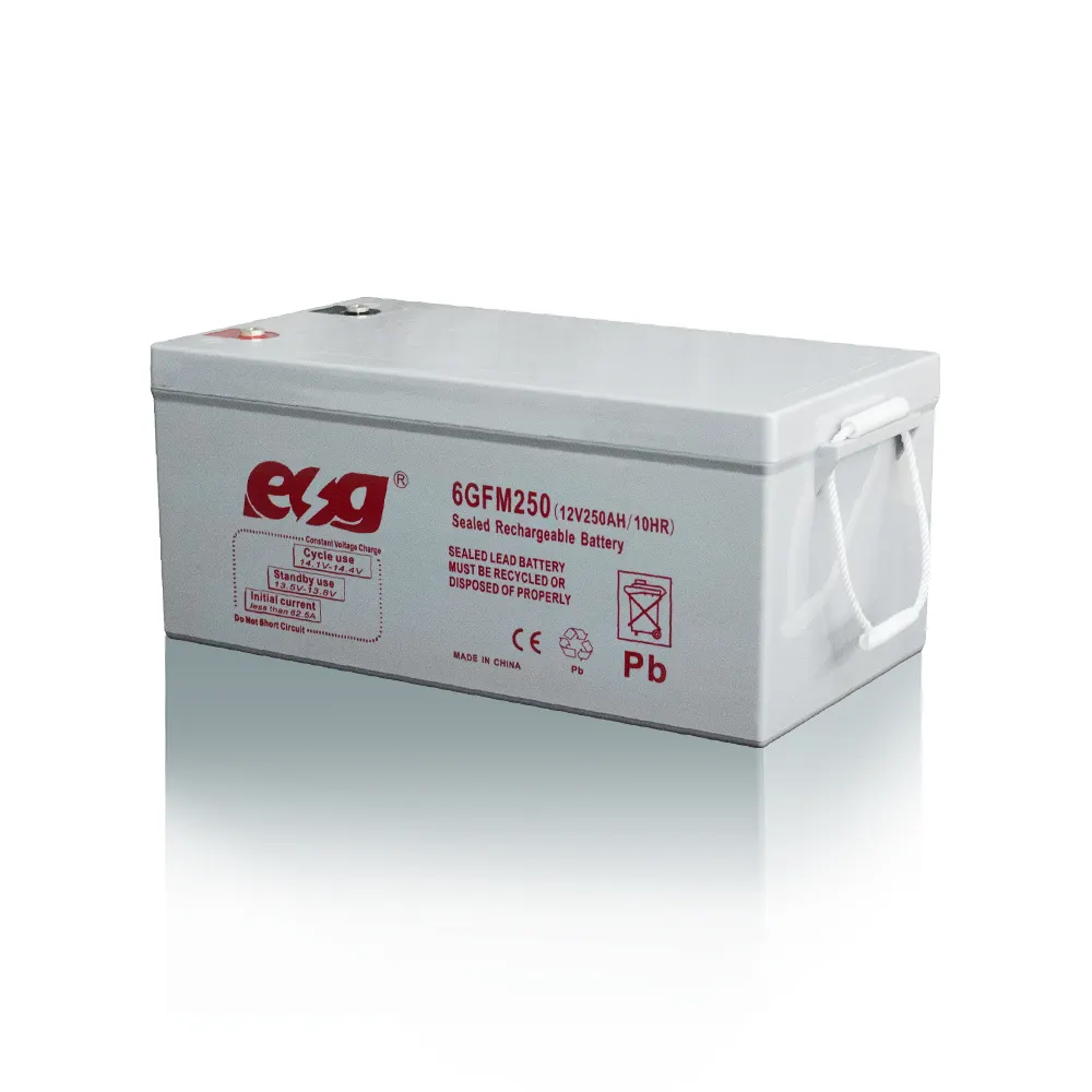 Esg 12V 230ah 240ah 250AH 260ah Deep Cycle Gel Opslag Onderhoud Gratis Klep Solar Oplaadbare Loodaccu