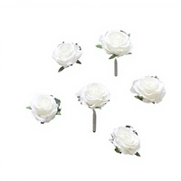 Yi Ya Ge 24132 Westliche Stoffblumen-Korsage im Waldthema für Hochzeiten, Bankette und Partys - Weiß-Silber