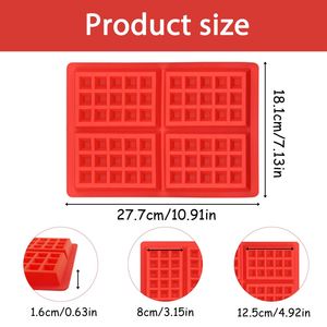 4 Cavities <b>Waffle</b> Mold Muffin Pans Silicone <b>Waffle</b> <b>Maker</b> Baking Tray Mold for <b>Waffle</b> Cake Chocolate Craft Candy Soap Baking - Product Image 2