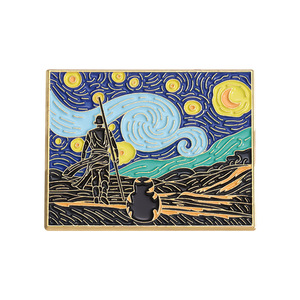 Mode œuvres d'art de style japonais <span class=keywords><strong>Miyazaki</strong></span> <span class=keywords><strong>Hayao</strong></span> émail badge Van Gogh épingles de nuit étoilée - Product Image 3