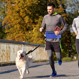 Sac banane de sport d'extérieur avec laisse de traction mains libres en nylon réfléchissant pour animaux de compagnie, orange - Product Image 4