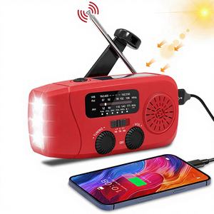 วิทยุฉุกเฉินแบบหมุนมือ <span class=keywords><strong>AM</strong></span>/FM ฟังก์ชั่น SOS ลำโพงในตัว อินเทอร์เฟซ USB แบตเตอรี่ 1501-2000mAh กำลังขับ 5W พกพาสะดวกสำหรับใช้งานกลางแจ้ง - Product Image 1