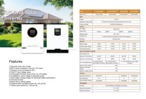 Inversor Solar Fuera de Red con Cargador Solar MPPT, Amplio Rango de Voltaje de Entrada de <span class=keywords><strong>PV</strong></span>, Funcionamiento sin Baterías, 2500W 12V - Product Image 2