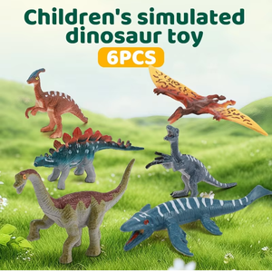 6 figurines de dinosaures réalistes en PVC solide, style <span class=keywords><strong>Jurassic</strong></span> <span class=keywords><strong>World</strong></span>, jouets statiques d'animaux - Product Image 2