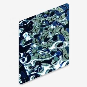 Feuilles d'ondulation de l'eau de panneau de mur d'acier inoxydable de luxe de l'indice de réfraction élevé AISI304 des plaques d'acier inoxydable d'ASTM 240 4x8 - Product Image 2