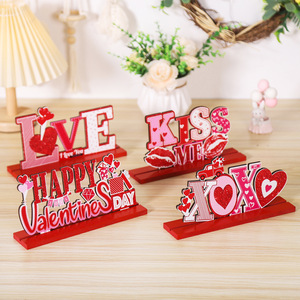 Ornement en bois en forme de cœur pour la Saint-Valentin, décoration de table 3D de taille moyenne, décoration intérieure, cadeau romantique - Product Image 2