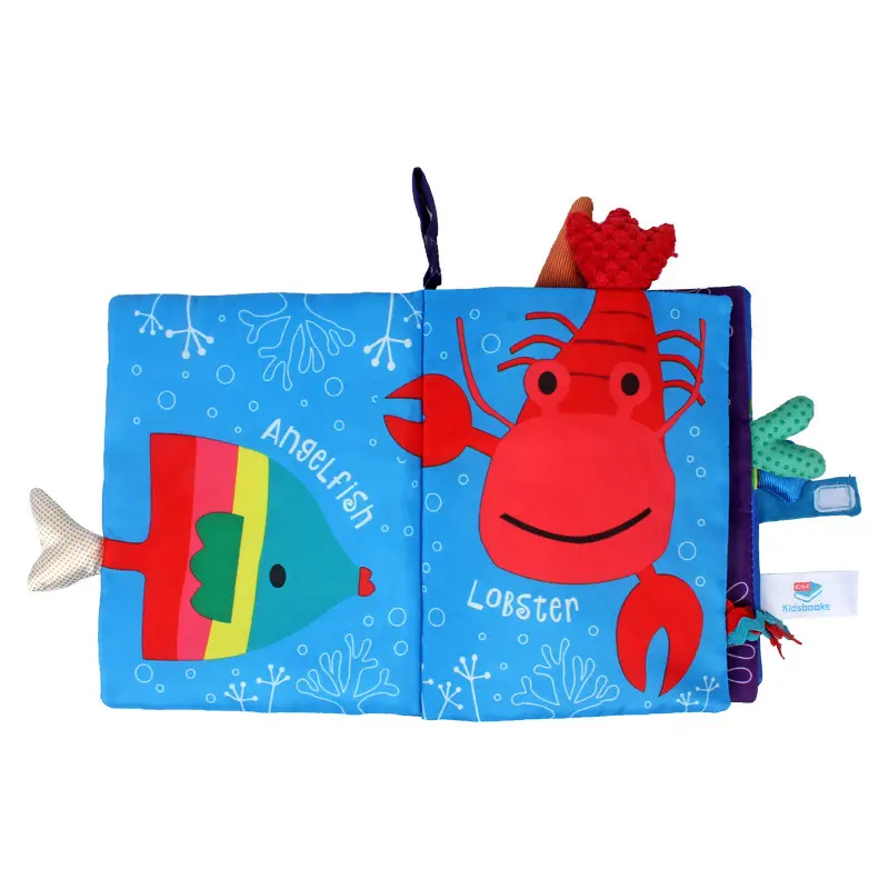 Vendita calda libri per bambini morbidi personalizzati 3D Touch Dinosaur Ocean Early Educational illumination feltro libro di stoffa per bambini per bambini