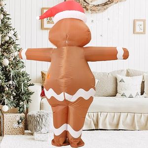 Costume gonflable de Noël amusant pour adulte, type mascotte, motif Bonhomme en pain d'épices - Product Image 2