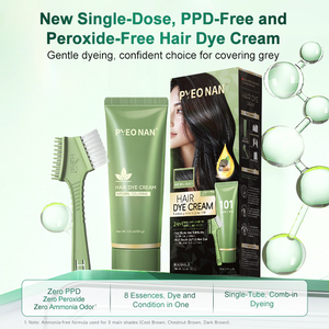 Tinte para el Cabello Semipermanente a Base de Hierbas, Sin Amoníaco, en Botella de Plástico, de Uso Casero en 5 Minutos, Fabricante OEM, Venta al Por Mayor - Product Image 2