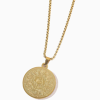 Collier personnalisé professionnel en acier inoxydable résistant à l'eau, avec pièce religieuse islamique arabe Allah