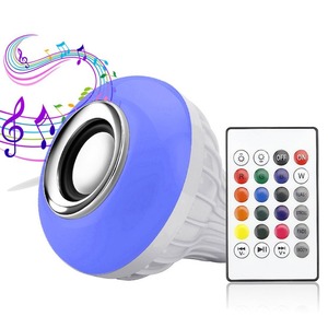 Ampoule LED Intelligente RGB Musicale E27 avec Télécommande, Alimentation CA, Haut-parleur Intégré, Lumière 12W, Forme Globe, Corps en Plastique - Product Image 1