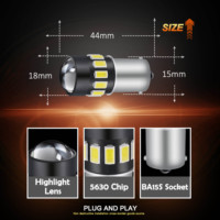 Nouvelles ampoules de voiture super lumineuses 7440/7443 T20 W21 5630-16SMD 3W en aluminium, remplacement LED Plug and Play pour feux de recul