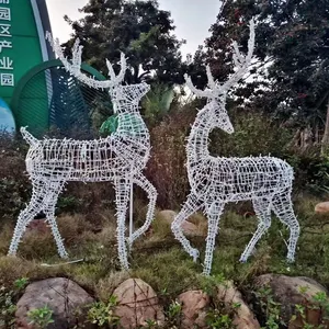 New Products Outdoor Large Size Led 3D Animal Decoration Christmas Reindeer Pattern Manufacturers Motif Light
