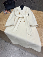 Manteau long décontracté en laine et cachemire pour femme, double boutonnage, col à revers, coupe-vent, épais, teint uni, pour l'hiver