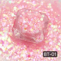 Paillettes irisées colorées 1 kg en vrac, tailles mélangées, pour l'artisanat en résine, l'art, les décorations de festival
