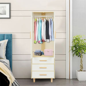 Armoire contemporaine en bois avec étagères, portes verrouillables, tringle de suspension pour hôtel, villa, chambre à coucher, organisateur de rangement <span class=keywords><strong>DECOHOME</strong></span> 60kg - Product Image 1