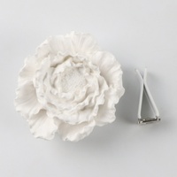 Diffuseur d'huiles essentielles en plâtre parfumé à la pivoine en porcelaine fait main, désodorisant pour voiture en céramique à clipser sur grille d'aération