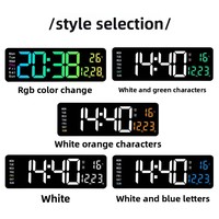 RGB-Ambientelicht Nachtlicht Großbildschirm Elektronische Wanduhr Nordischer Stil Digitaler Minimalistischer Wecker Plastik Geräuschloser Modus