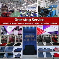 Tapis de coffre tout temps Modèle 3 Y 3d 5d TPE imperméable et antidérapant Tapis de sol pour voiture 4 pièces