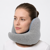 Nouveau design, casque à réduction de bruit intelligente en mousse à mémoire de forme, super confortable et doux pour la peau, avec support de cou Bluetooth intégré