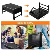 Barbecue portable pliable en acier inoxydable avec revêtement en poudre, sans fumée, pour le camping et les pique-niques en plein air