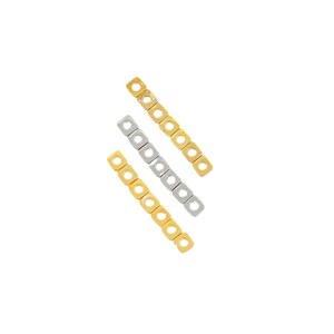 Pure <b>copper</b> plated with 18K real gold and silver loose beads, small square spacers, DIY <b>bracelet</b> and necklace beading and - Product Image 5