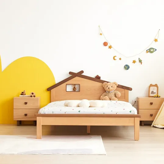 K1015 Dream house design Bedroom Furniture Beech Wooden Kids Bed Children's Bed