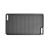 Poêle grill double face en fonte pré-assaisonnée antiadhésive personnalisable