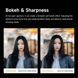 <span class=keywords><strong>Objectif</strong></span> portrait à grande ouverture Brightin Star 50mm F0.95 II plein format à mise au point manuelle pour montures E, Z et RF - Product Image 3