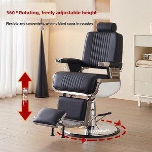 Chaise <span class=keywords><strong>de</strong></span> barbier italienne <span class=keywords><strong>de</strong></span> haute qualité, nouveau design, cuir noir luxueux, base chromée, inclinable et pliable pour salon <span class=keywords><strong>de</strong></span> coiffure - Product Image 5