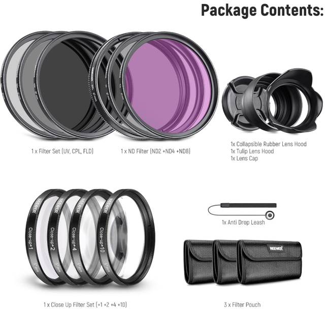 Complete 67MM Magnetic Glass Lens Filter Kit UV CPL FLD Macro Close up ND2 ND4 ND8 Filters for Camera Lenses